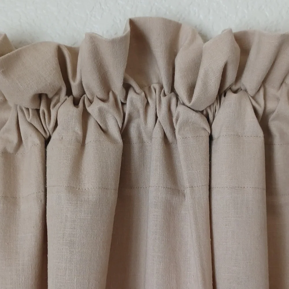 2 PAIR SET DIY Floor Length Curtain Panels 42x80, Tan, 4 Panels Total EUC